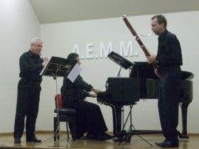 El dúo brasileño de Luis Julia (oboe) y Aloysio Fagerlande (fagot) junto al rosarino Adrián Pistono en piano.